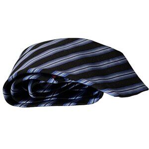 CHAPS Ralph Lauren 100% Silk Striped Blue Men's Necktie